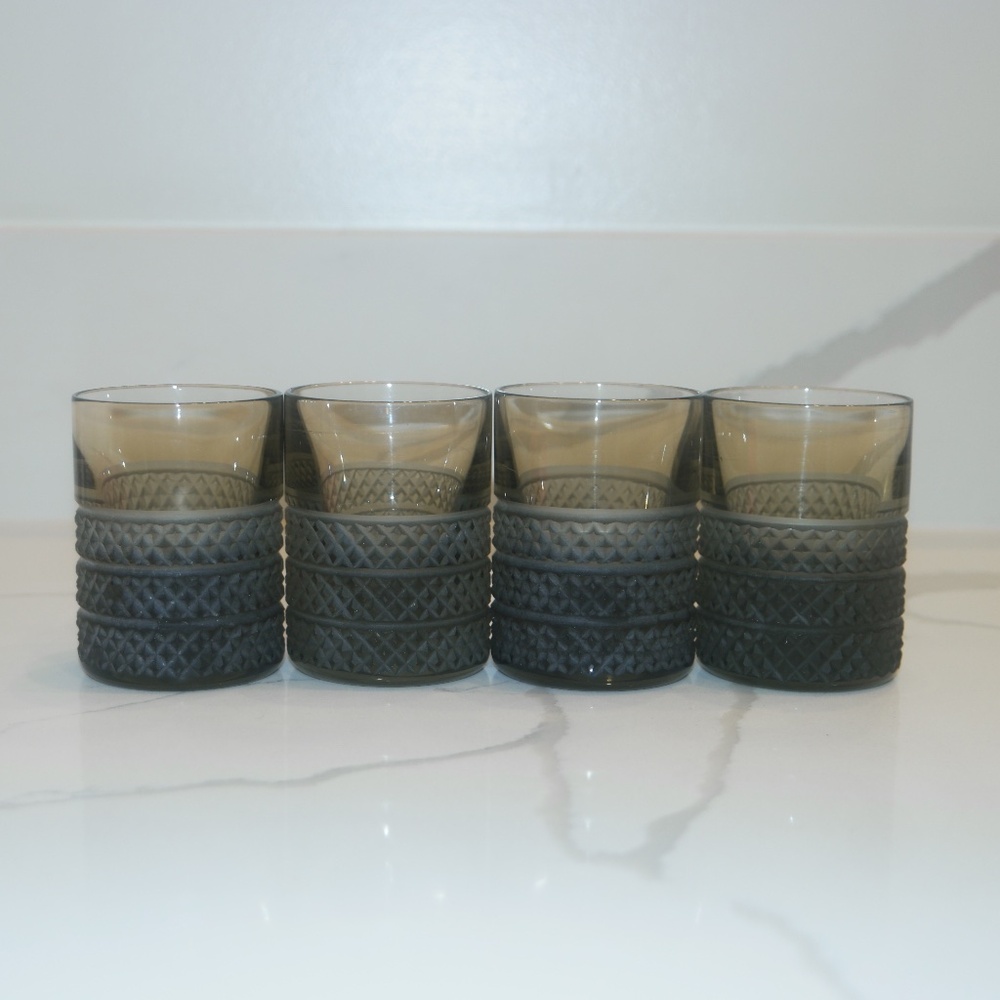 Retired Diamond Point Crystal Shot Glasses 2 oz Set of 4 | Tiffany & Co